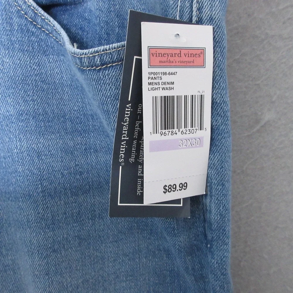 Vineyard Vines Jeans Men 32x30 Straight Leg Light Wash Capsule WardrobeNWT‎